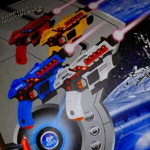 Exciting Laser Tag Blaster Set - Red, Blue, Yellow, White